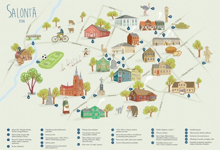 Illustrated map of Salanta town