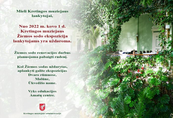 Information for Kretinga museum visitors